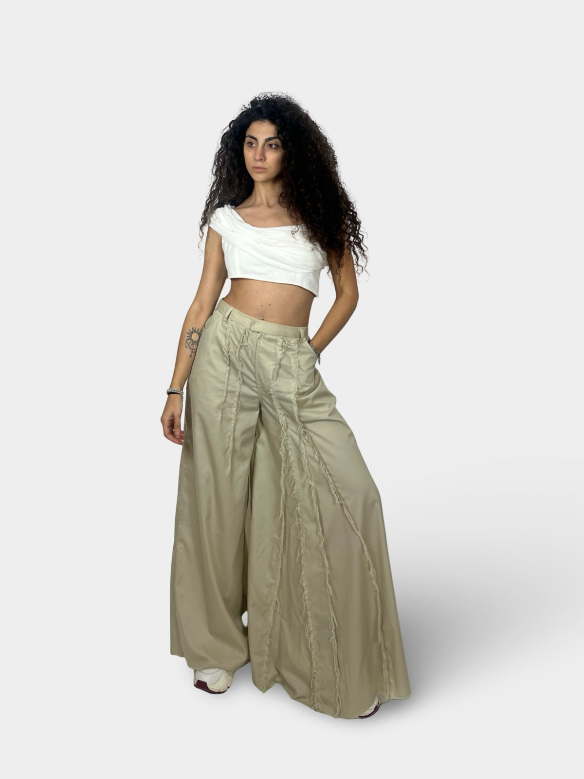 AISHA-asymmetric handmade pants