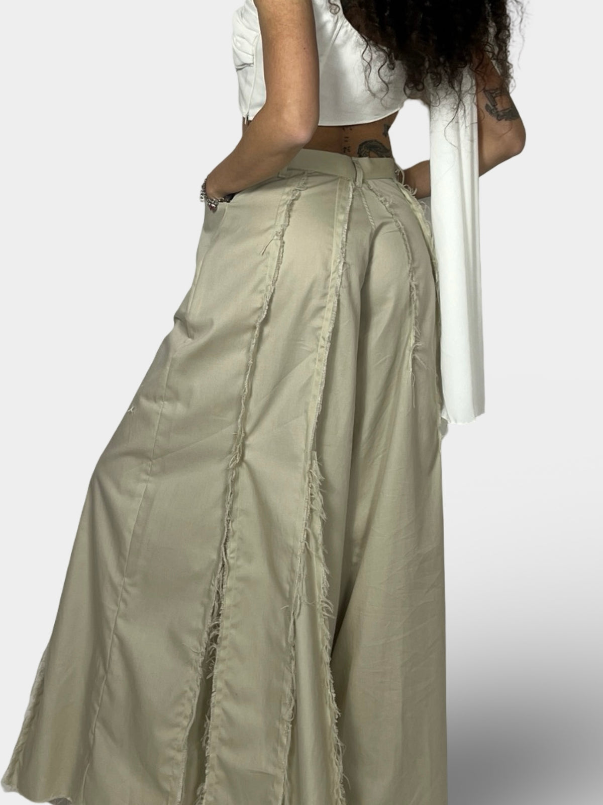 AISHA-asymmetric handmade pants