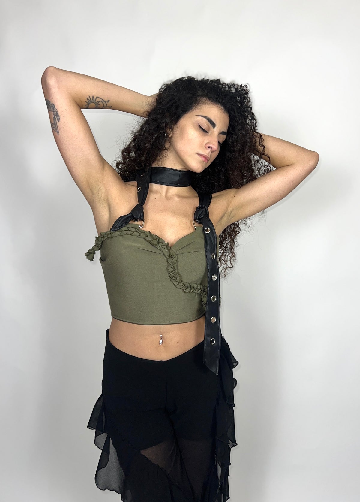 DIVENIRE crop top/borsa spallini cambiabili