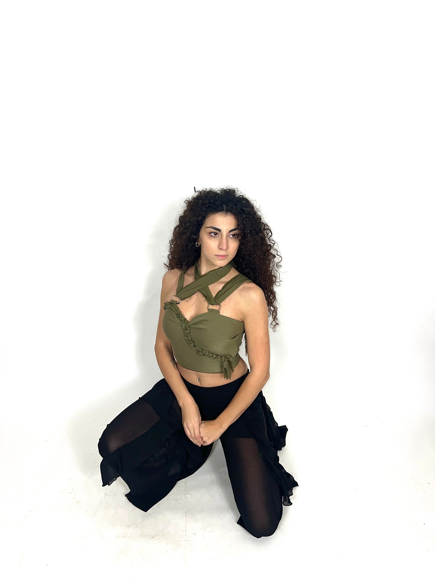 DIVENIRE crop top/borsa spallini cambiabili