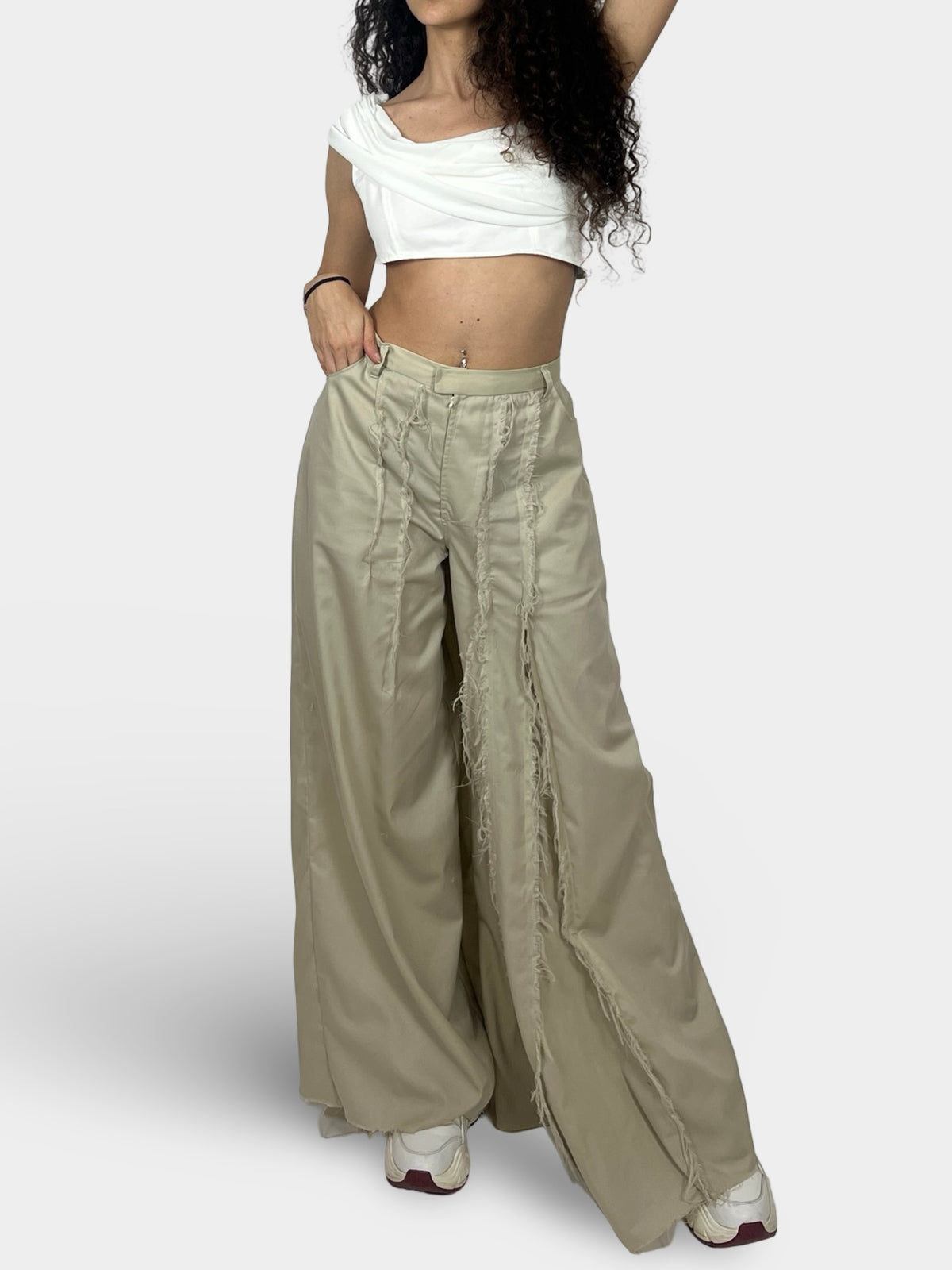 AISHA-asymmetric handmade pants